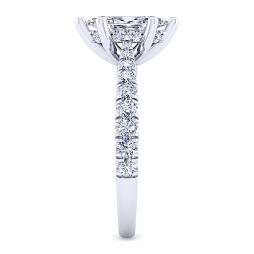 14K White Gold Marquise Shape Diamond Engagement Ring