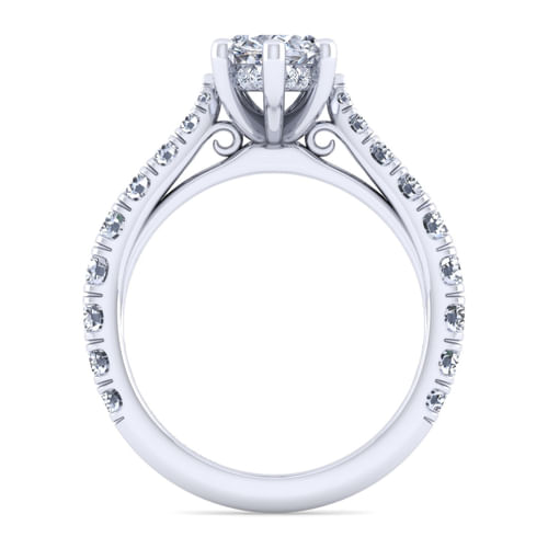 14K White Gold Marquise Shape Diamond Engagement Ring