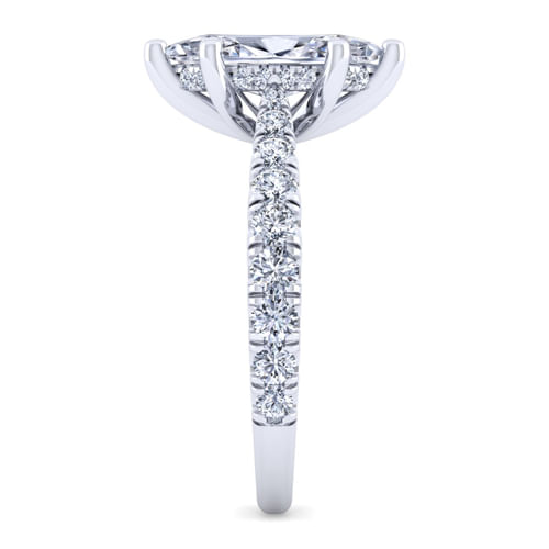14K White Gold Marquise Shape Diamond Engagement Ring