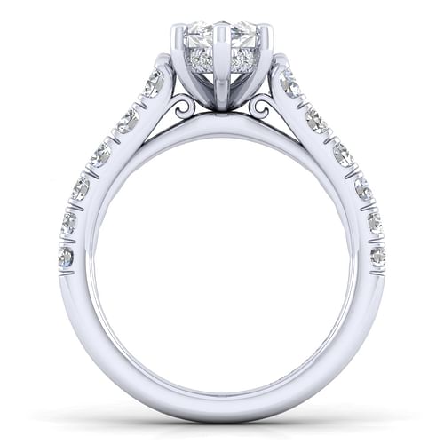 14K White Gold Marquise Shape Diamond Engagement Ring