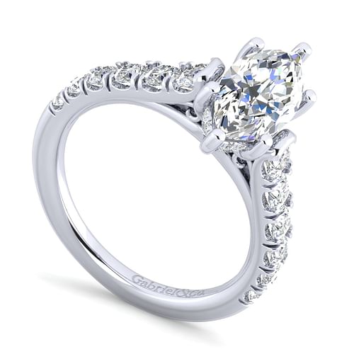 14K White Gold Marquise Shape Diamond Engagement Ring