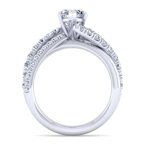14K White Gold Marquise Shape Diamond Engagement Ring