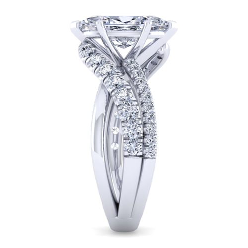 14K White Gold Marquise Shape Diamond Engagement Ring