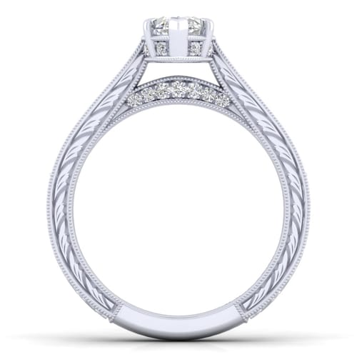 14K White Gold Marquise Shape Diamond Engagement Ring