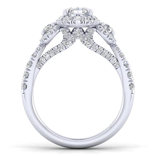 14K White Gold Marquise Shape Diamond Engagement Ring