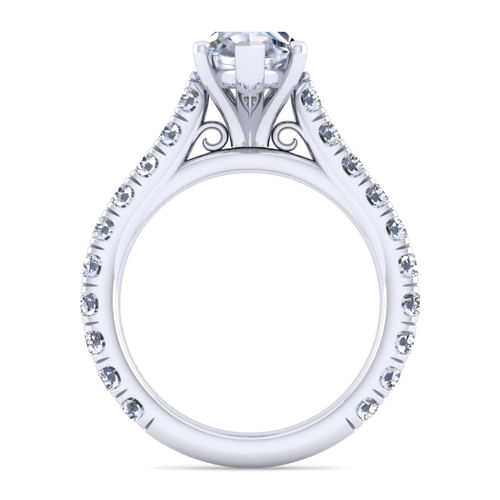 14K White Gold Marquise Shape Diamond Engagement Ring