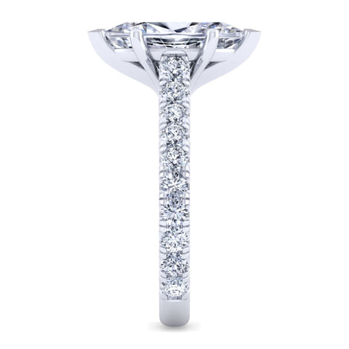 14K White Gold Marquise Shape Diamond Engagement Ring