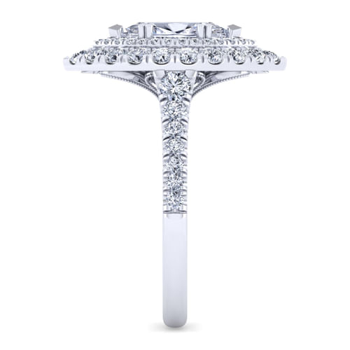 14K White Gold Marquise Shape Diamond Engagement Ring