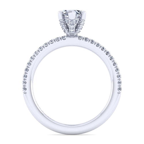 14K White Gold Marquise Shape Diamond Engagement Ring