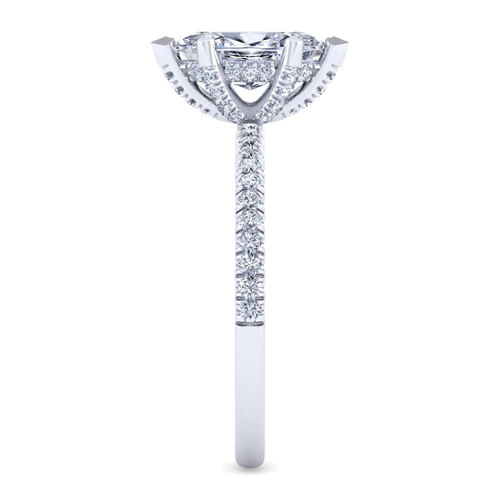14K White Gold Marquise Shape Diamond Engagement Ring