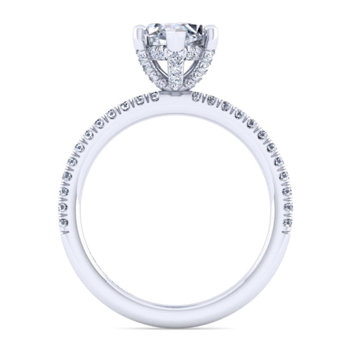 14K White Gold Marquise Shape Diamond Engagement Ring
