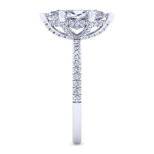 14K White Gold Marquise Shape Diamond Engagement Ring