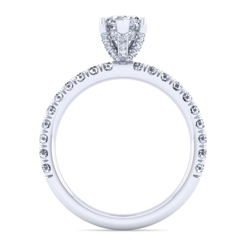 14K White Gold Marquise Shape Diamond Engagement Ring