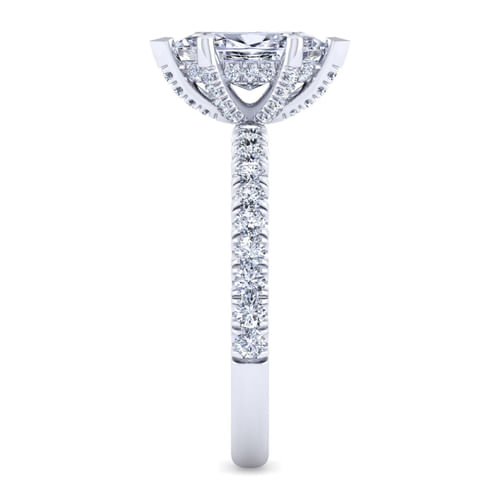 14K White Gold Marquise Shape Diamond Engagement Ring