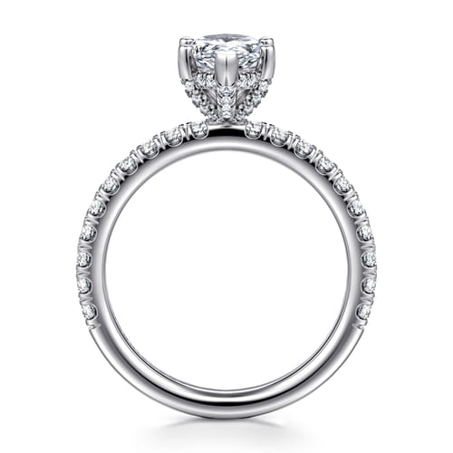 14K White Gold Marquise Shape Diamond Engagement Ring