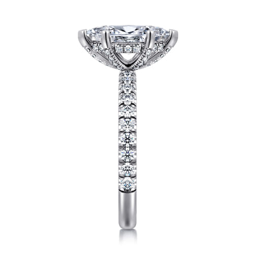 14K White Gold Marquise Shape Diamond Engagement Ring