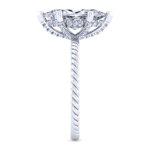 14K White Gold Marquise Shape Diamond Engagement Ring