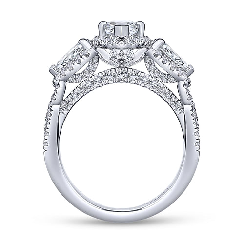 14K White Gold Marquise Shape Diamond Engagement Ring