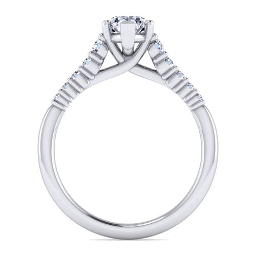 14K White Gold Marquise Shape Diamond Engagement Ring