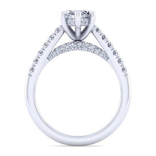 14K White Gold Marquise Shape Diamond Engagement Ring