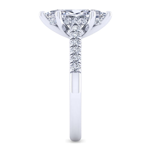 14K White Gold Marquise Shape Diamond Engagement Ring