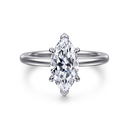 14K White Gold Marquise Shape Diamond Engagement Ring