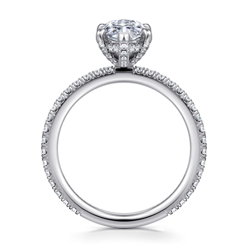 14K White Gold Marquise Shape Diamond Engagement Ring
