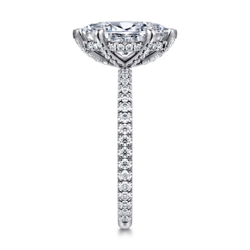 14K White Gold Marquise Shape Diamond Engagement Ring