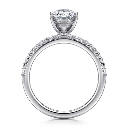 14K White Gold Marquise Shape Diamond Engagement Ring