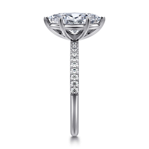 14K White Gold Marquise Shape Diamond Engagement Ring