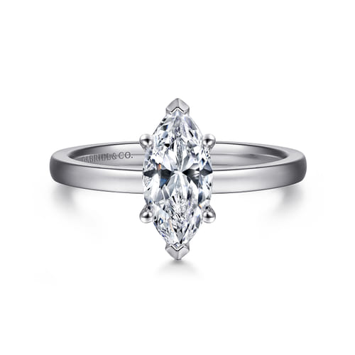 14K White Gold Marquise Shape Diamond Engagement Ring