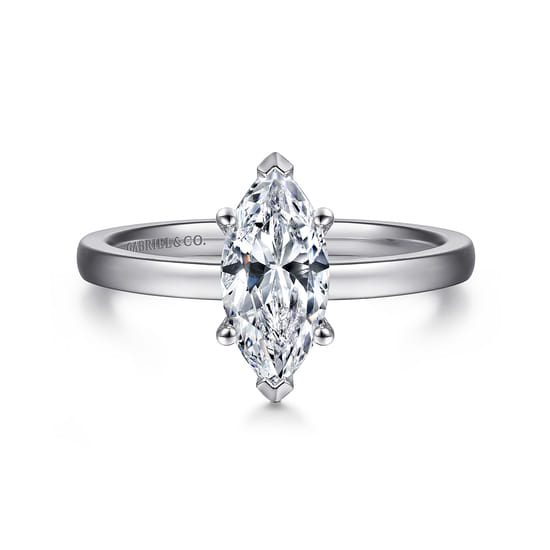 Gabriel - 14K White Gold Marquise Shape Diamond Engagement Ring Gabriel - 14K White Gold Marquise Shape Diamond Engagement Ring