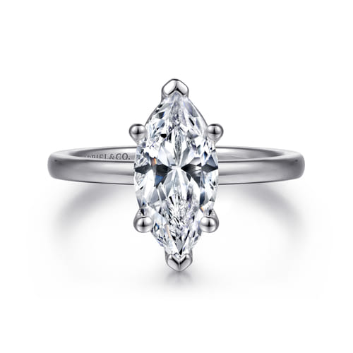 14K White Gold Marquise Shape Diamond Engagement Ring