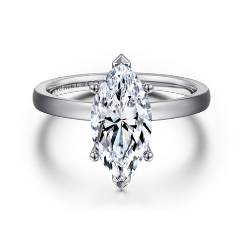 14K White Gold Marquise Shape Diamond Engagement Ring