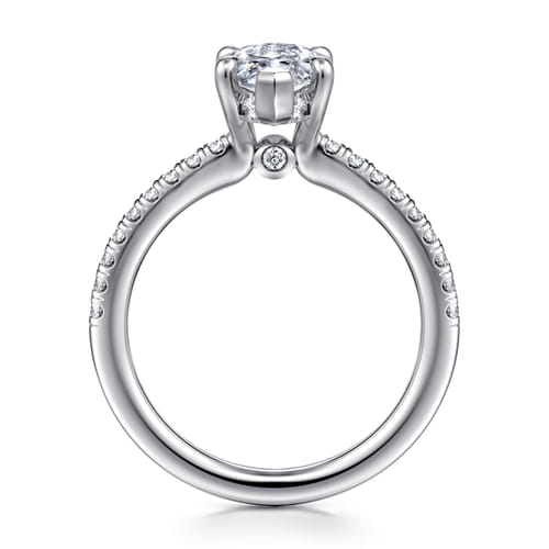 14K White Gold Marquise Shape Diamond Engagement Ring