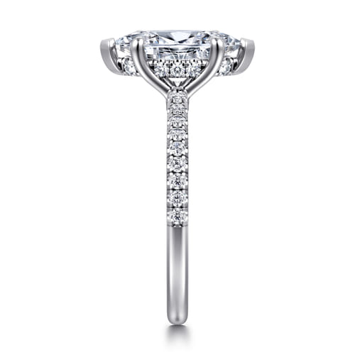 14K White Gold Marquise Shape Diamond Engagement Ring