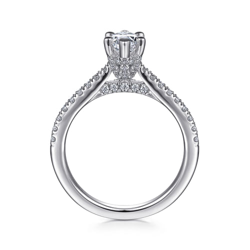 14K White Gold Marquise Shape Diamond Engagement Ring
