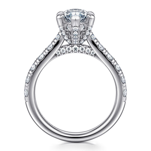 14K White Gold Marquise Shape Diamond Engagement Ring