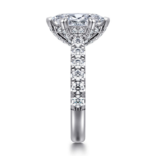14K White Gold Marquise Shape Diamond Engagement Ring