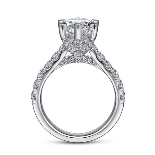14K White Gold Marquise Shape Diamond Engagement Ring