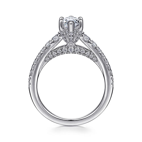 14K White Gold Marquise Shape Diamond Engagement Ring