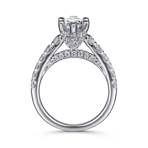 14K White Gold Marquise Shape Diamond Engagement Ring