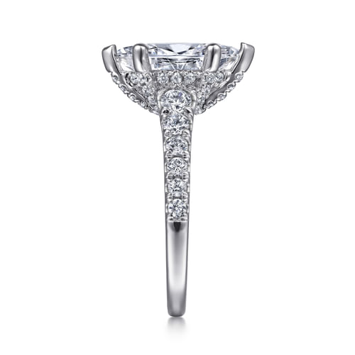 14K White Gold Marquise Shape Diamond Engagement Ring