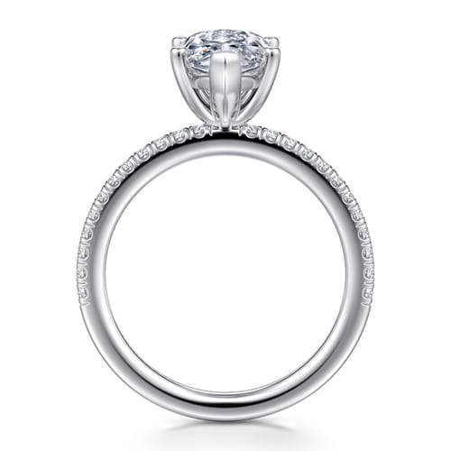 14K White Gold Marquise Shape Diamond Engagement Ring