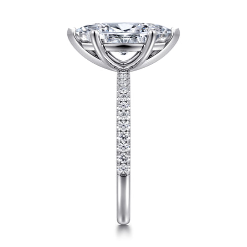 14K White Gold Marquise Shape Diamond Engagement Ring