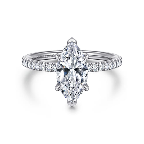 14K White Gold Marquise Shape Diamond Engagement Ring 14K White Gold Marquise Shape Diamond Engagement Ring