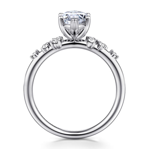 14K White Gold Marquise Shape Diamond Engagement Ring