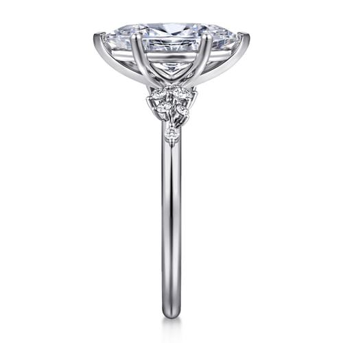 14K White Gold Marquise Shape Diamond Engagement Ring
