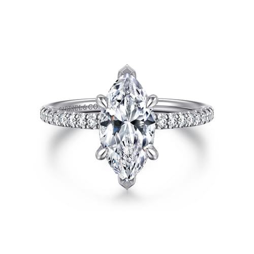14K White Gold Marquise Shape Diamond Engagement Ring 14K White Gold Marquise Shape Diamond Engagement Ring