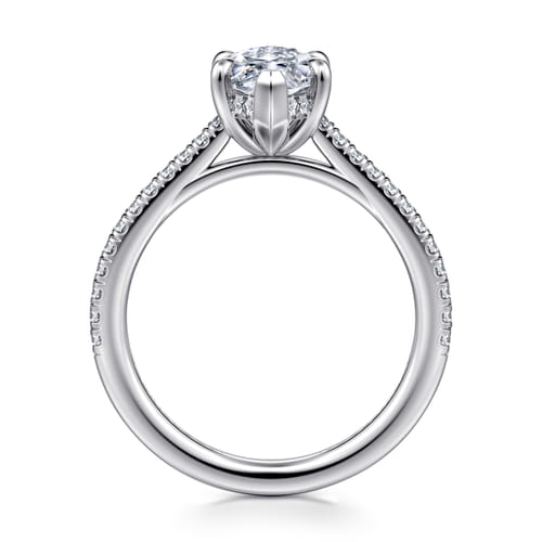 14K White Gold Marquise Shape Diamond Engagement Ring